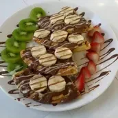 Nutella Chocolate With Banana And Cinnamon Waffle