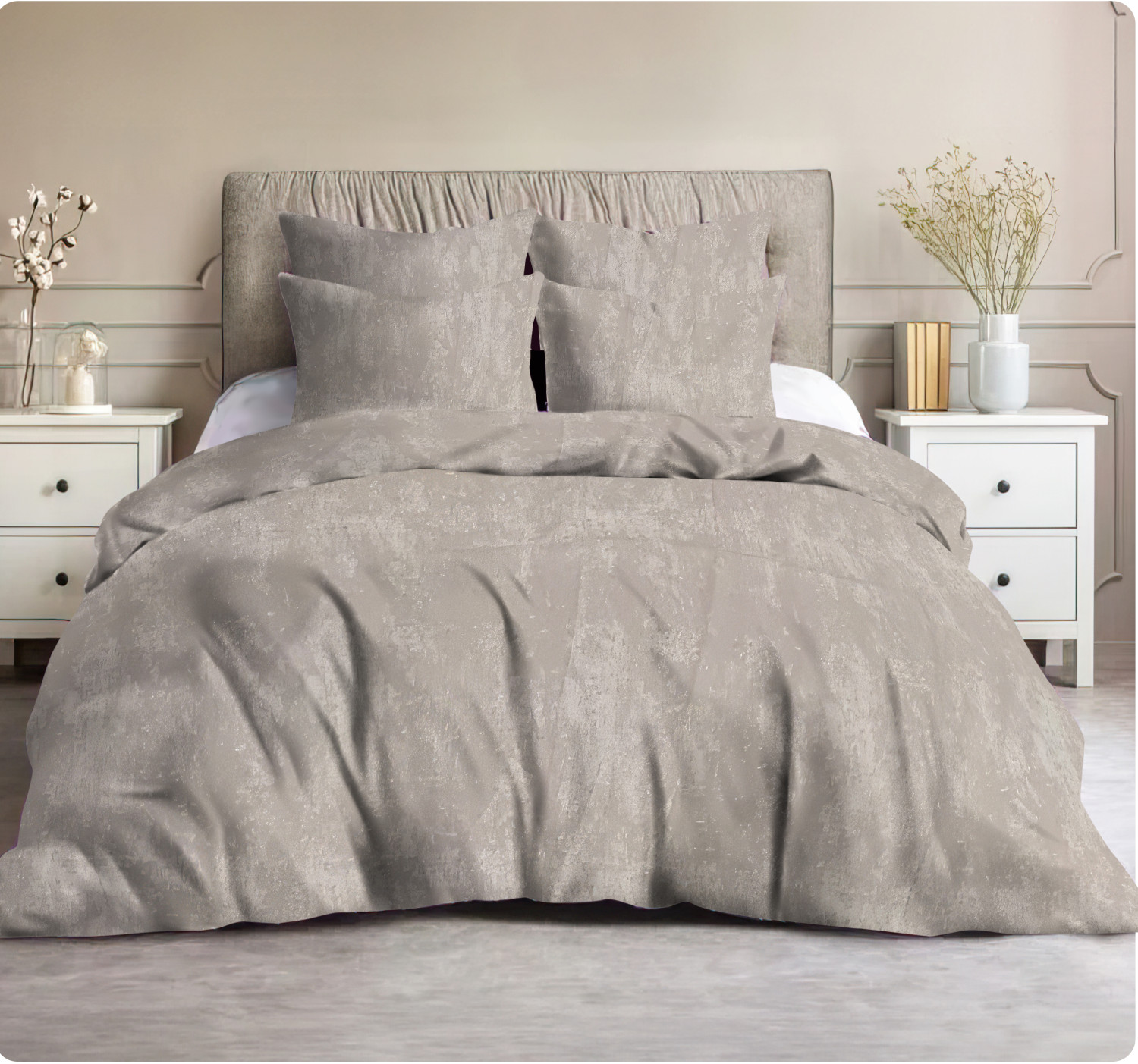 طقم  سرير كبير كنج - 4 قطع 240x260 مع 1كيس مخده 170 سم 2 كيس خداديه - 52x72 -  سم