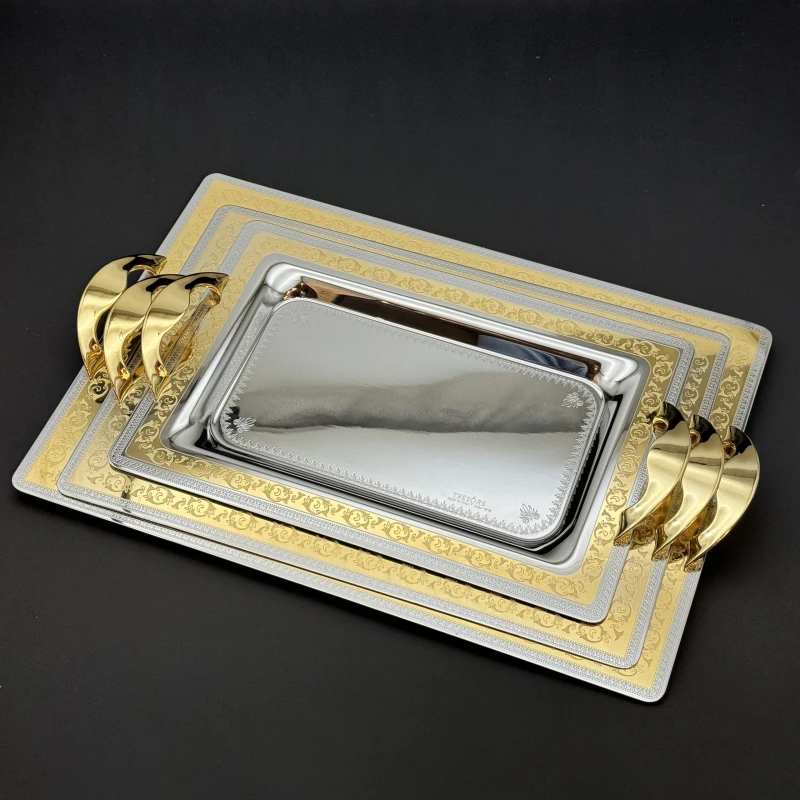 طقم صواني ايطالى 3 قطع – Rect. Viola Gold