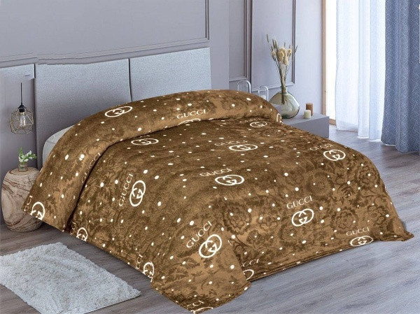 دفاية سرير كبيرة سادة من خامة ناعمة وسميكة حفر جوتشي