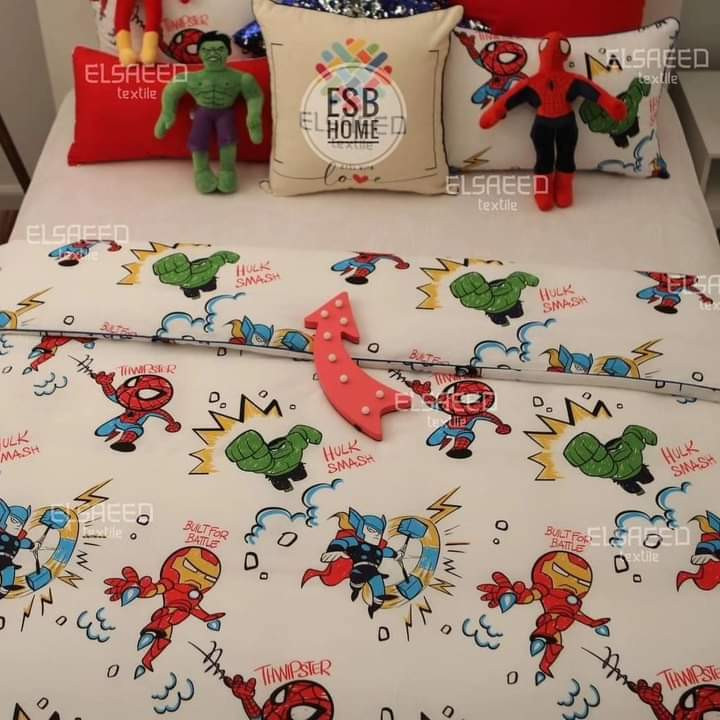 طقم ملاية باستك مقاس 120×200 سم  مشجره ع 2 كفر خدادية مشجرة و 2كفر مخدة سادة