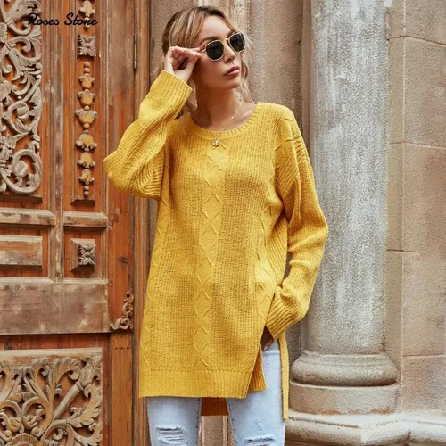 Solid color woven plaid wool dress without belt