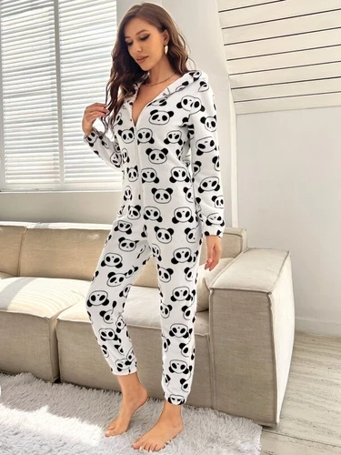 Onesie sleepsuit panda style hat