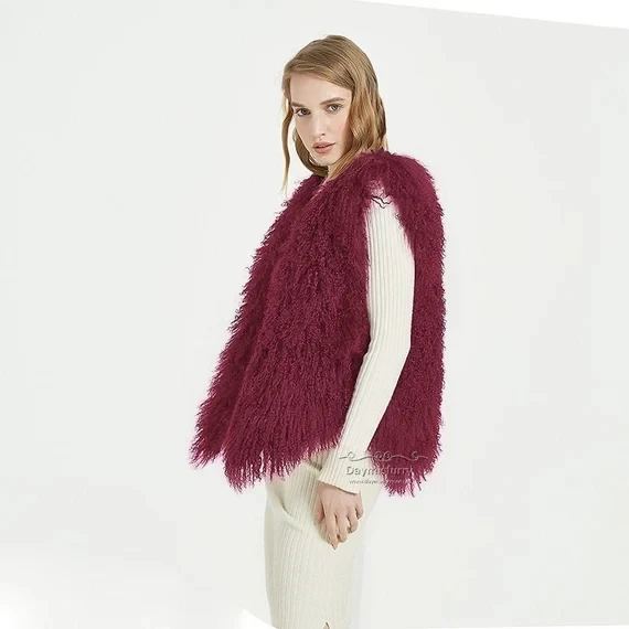 Mongolian Sheep Fur Handmade Vest