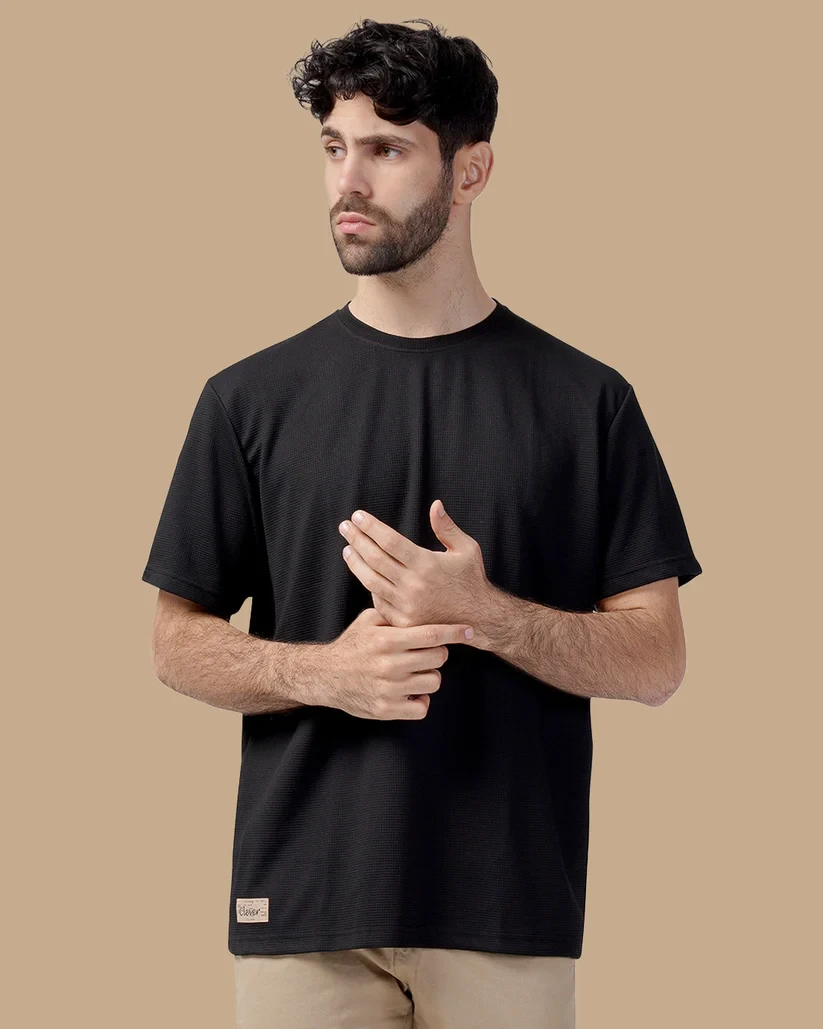 تيشرت رجالي Black Cotton T-shirt