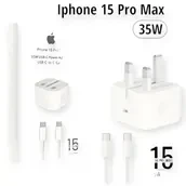 2B Original Triple Fast Charger For IPhone 15 (Braided) 35W USB C Fast Charging Power Adapter With 60W Type C To USB-C Charging Cable 1m (1751)