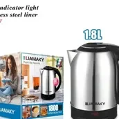 Jamaky Italy Electric Kettle, 1.8L High Stainless Steel Capacity, 1800W Power - JMK 9502 With Fast Boiling, Auto Shut-Off And Anti-Rust Function High Quality Italian Manufacture