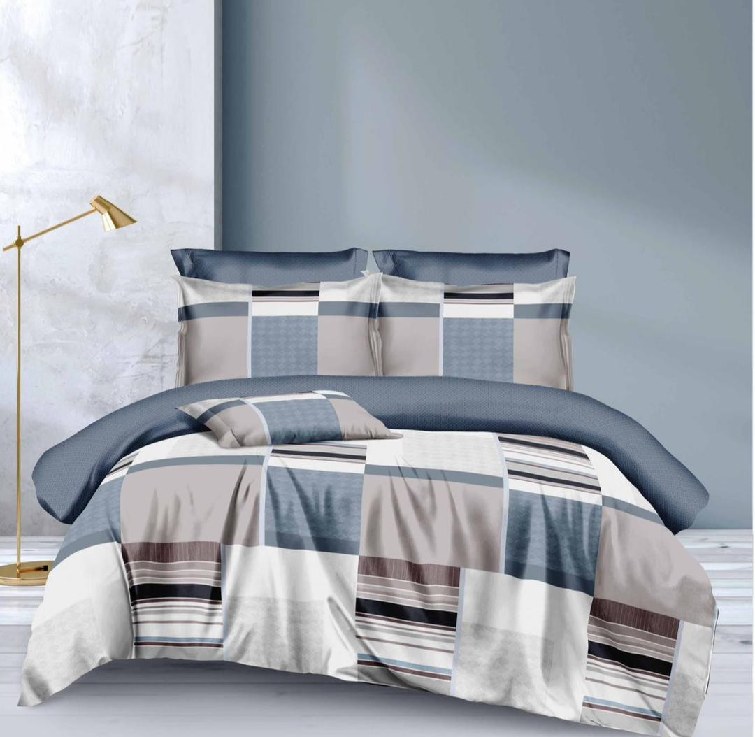 طقم ملاية سرير قطن تركى  - مقاس كبير -4 قطع -1 240*260 سم - 1 كيس مخدده 160*45 - خدادية 50*75 -جودة عالية متعدد