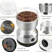 300ml Multifunctional Electric Coffee Grinder, 4 Stainless Steel Blades For Precise And Efficient Grinding, For Grinding Coffee Beans, Spices, Flax Seeds And More Sh_668(0742)