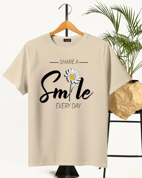 Smile - تيشيرت قطن اللوان متعددة