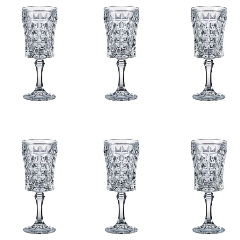 Bohemia Crystal Goblet Diamond Set, 6 Pieces -200 ml