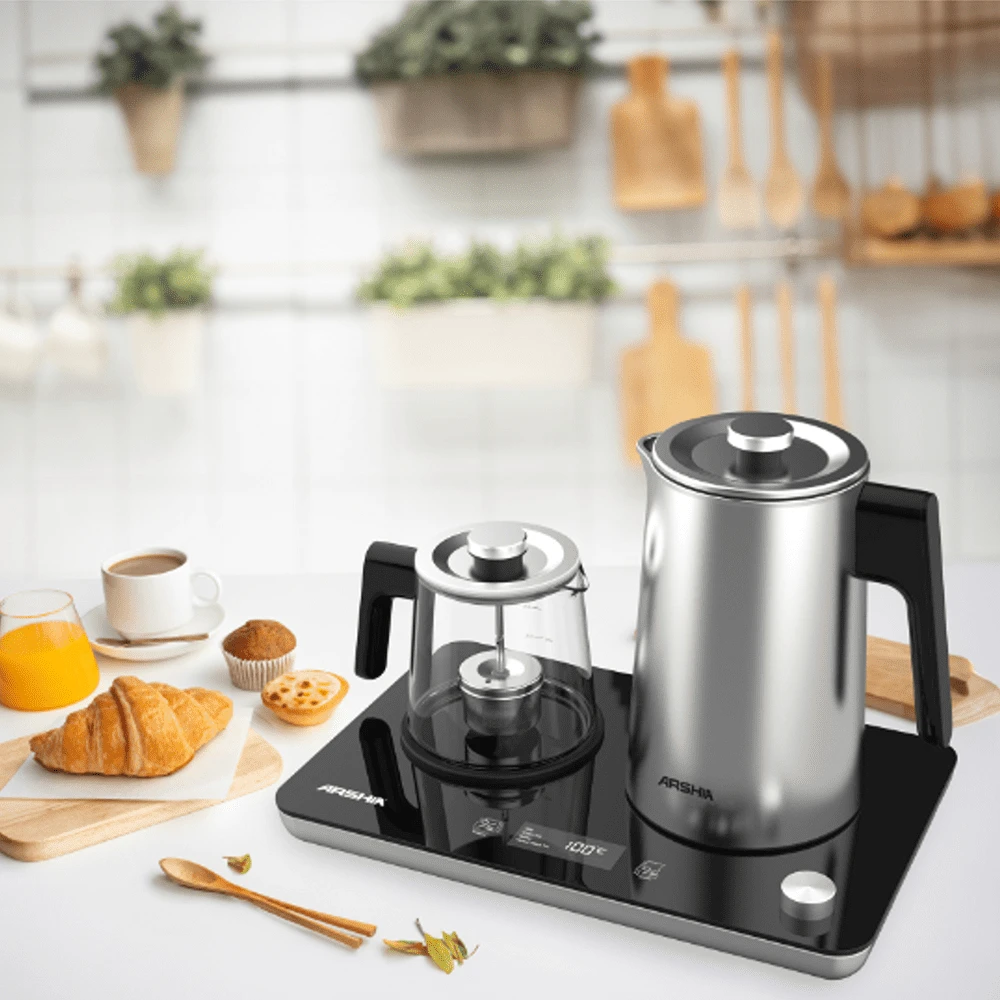 Arshia Tray Kettle Silver 2 in 1 – 3067 – Arshia