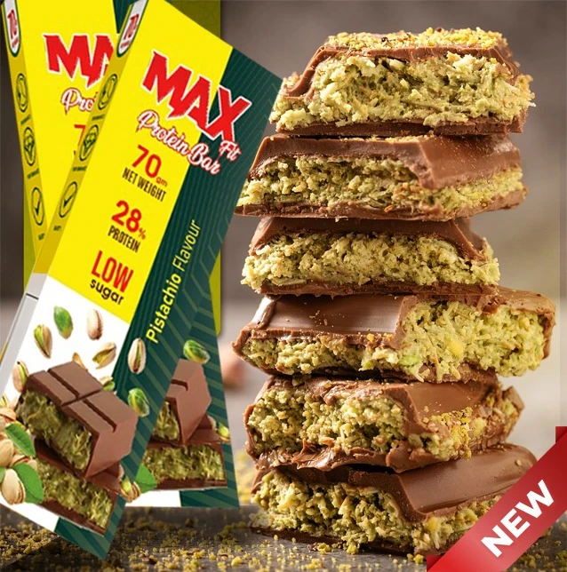 بار بروتين  بستاشيو 70 جرام من max fit