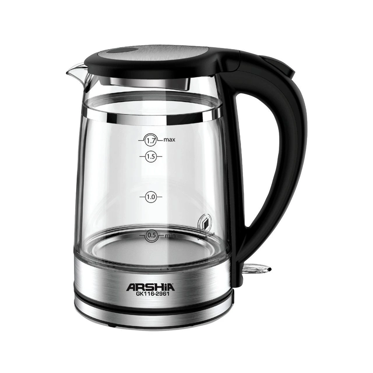 Premium Double Layered Glass Kettle 1.7L – GK116-2961 – Arshia