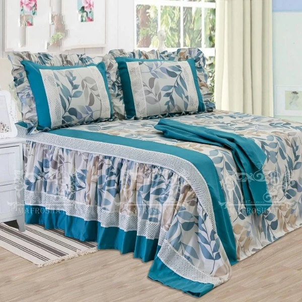 طقم ملايه سرير كبير كرانيش مكون من 4 قطعه 1 ملايه 280*240 قطن خامه عاليه