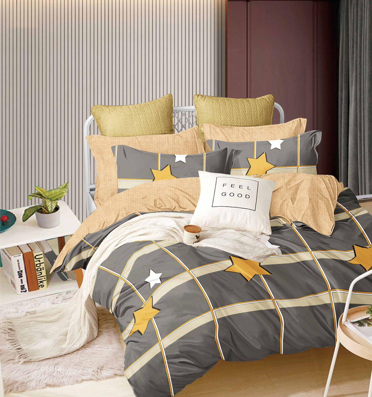 طقم سرير باستك 4 قطع قطن العامرية مقاس 240*260 سم عدد 2 خدادية 50*75 مخدة 160 سم