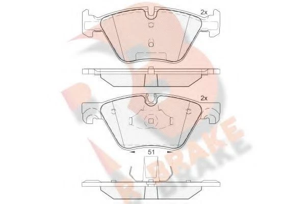 RBRAKE طقم تيل امامي BMW F10/520,23,28