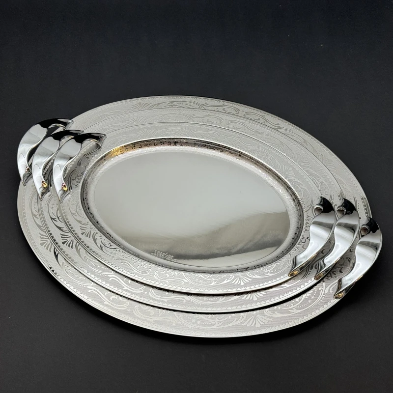 طقم صواني ايطالى 3 قطع – Oval Isabel Inox