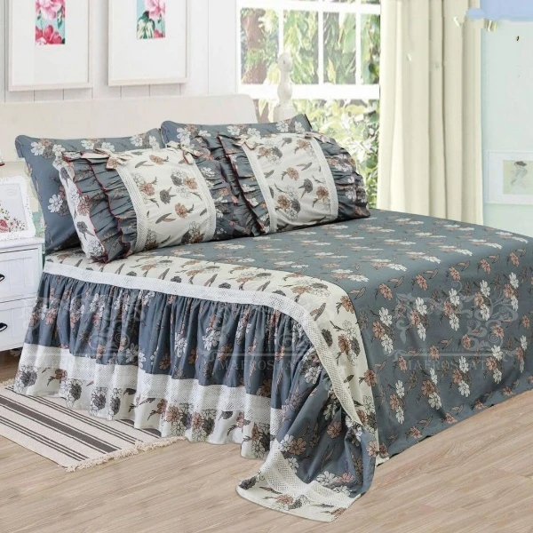 طقم ملايه سرير كبير كرانيش مكون من 4 قطعه 1 ملايه 280*240 قطن خامه عاليه