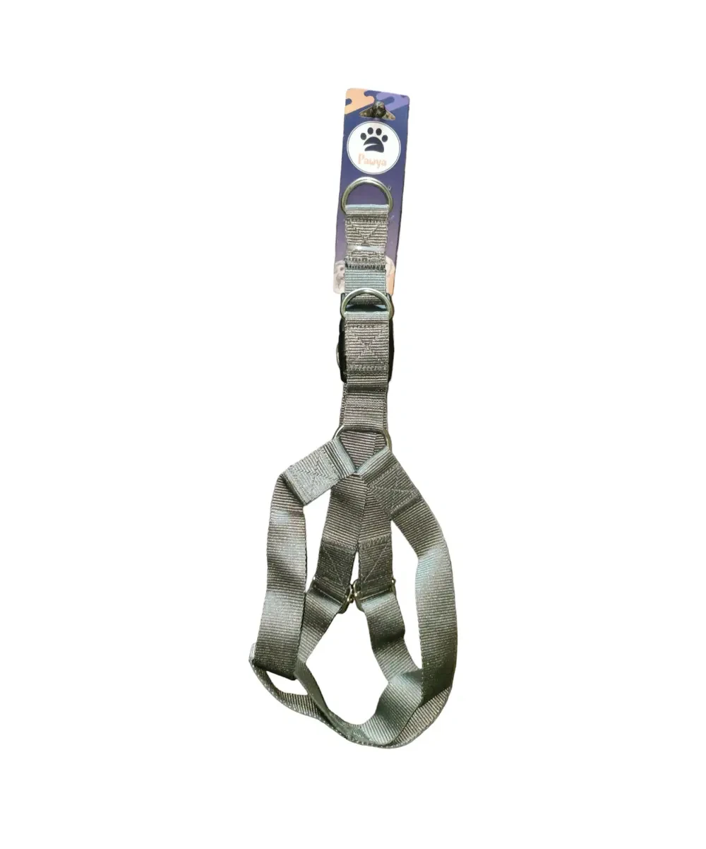 Nylon harness, gray color, medium size for dogs