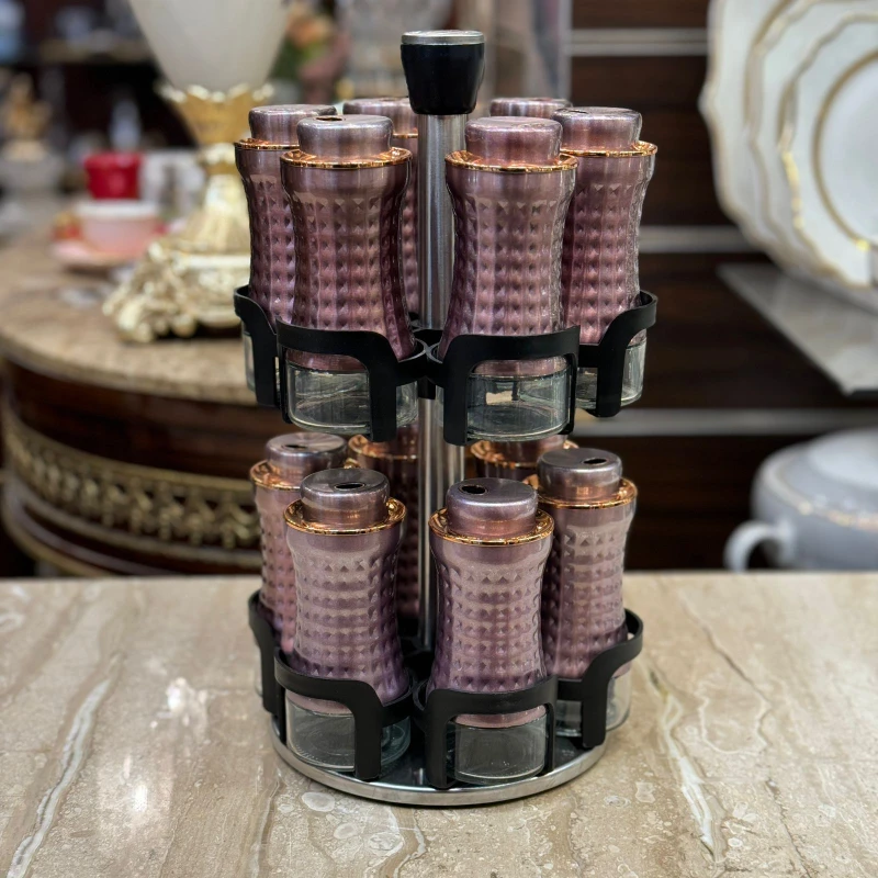 طقم توابل دوار – 12 قطعه