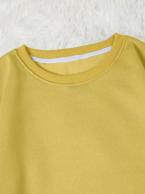 Solid color lined thermal sweatshirt