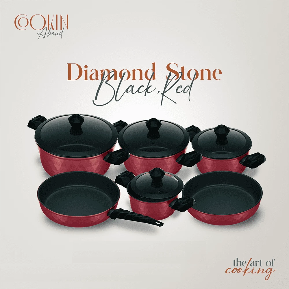 طقم حلل 10 قطع دايموند تيتانيوم – Cookin Aboud