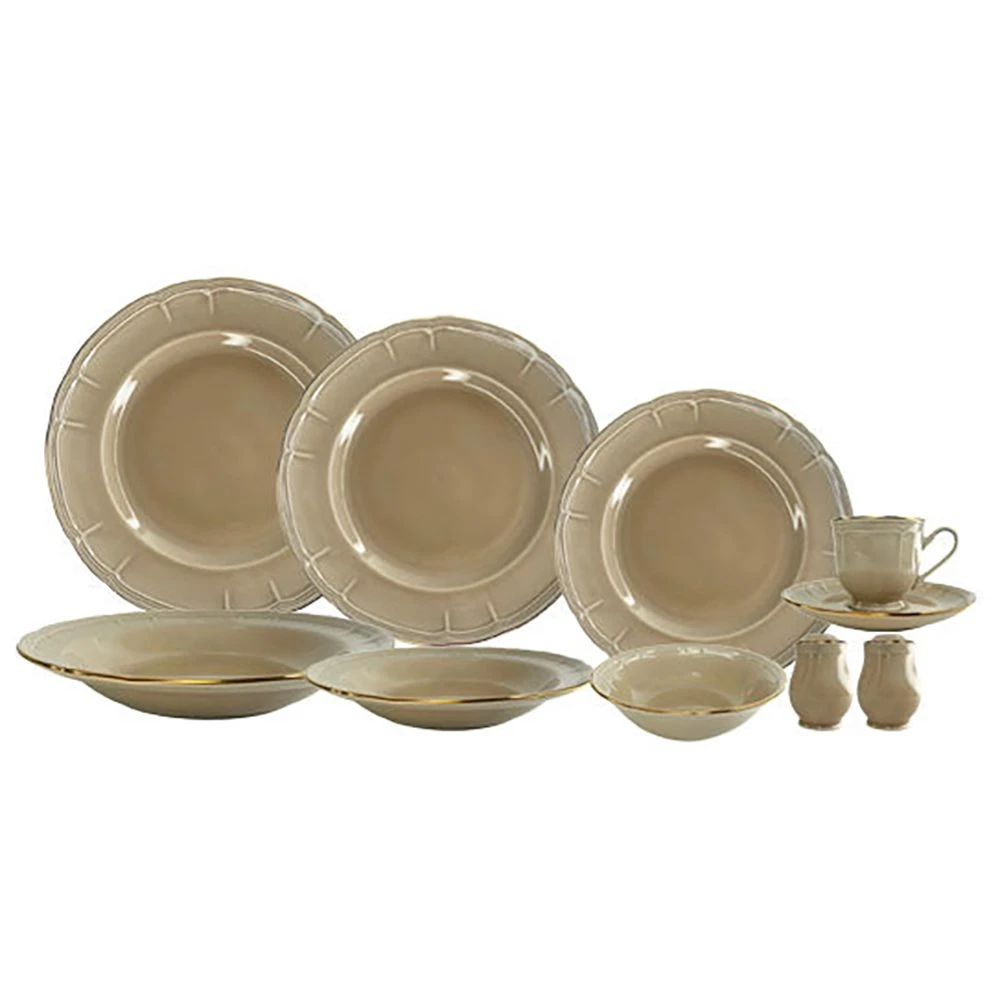 طقم عشاء 40 قطعه بيج مدهب – 1731E – Noritake