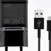 Fast Charger For Samsung S10 Plus With Type C Cable - Black