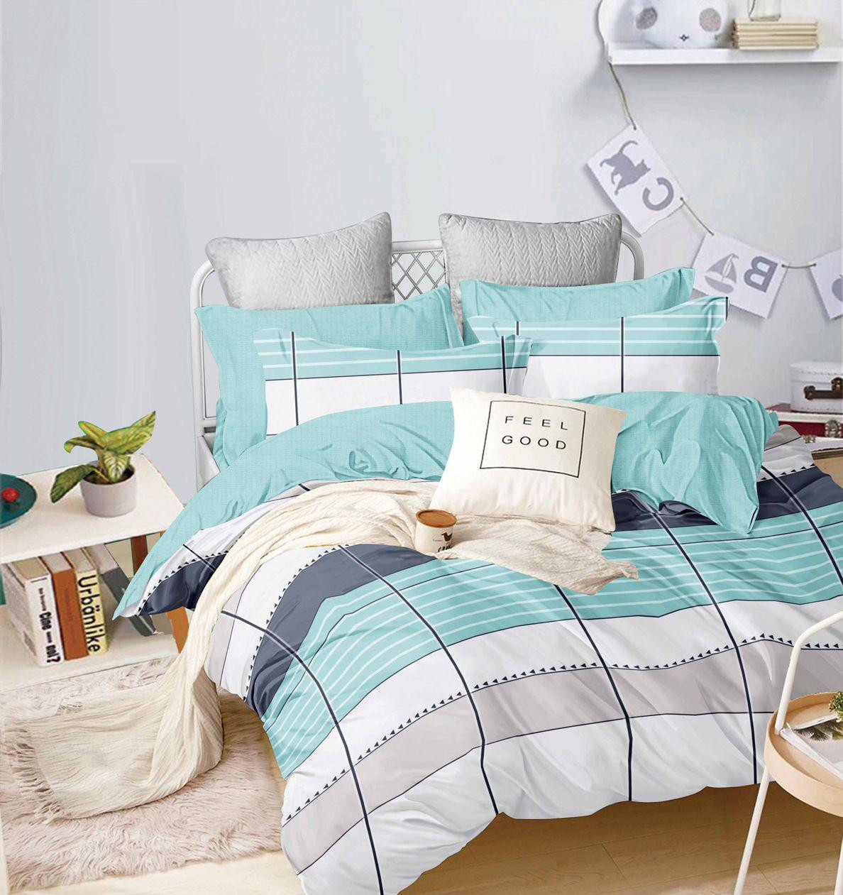 طقم ملايه 4 قطع  قطن عامريه عالى الجوده ملايه 240x260 مع 1 غطاء مخده طويله 160 سم مع 2 غطاء خداديه 50x75 متعدد