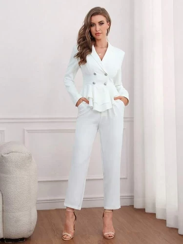 Double-breasted blazer and trousers