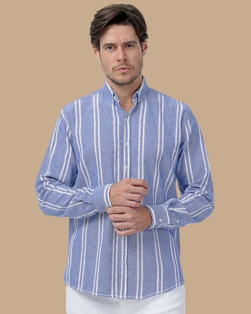 قميص  رجالي Blue Cotton shirt