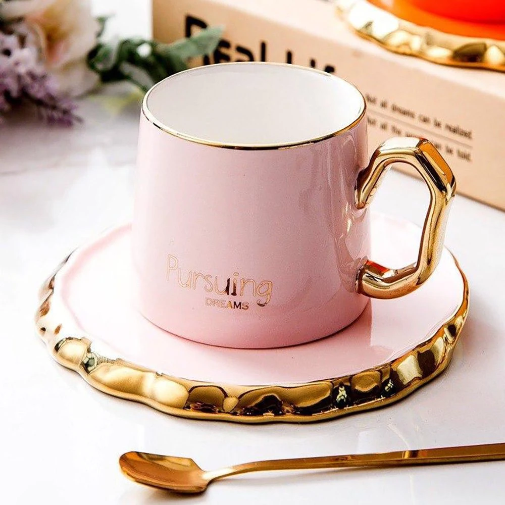 طقم شاي بالطبق 12 قطعة روز*ذهبى – RAB02