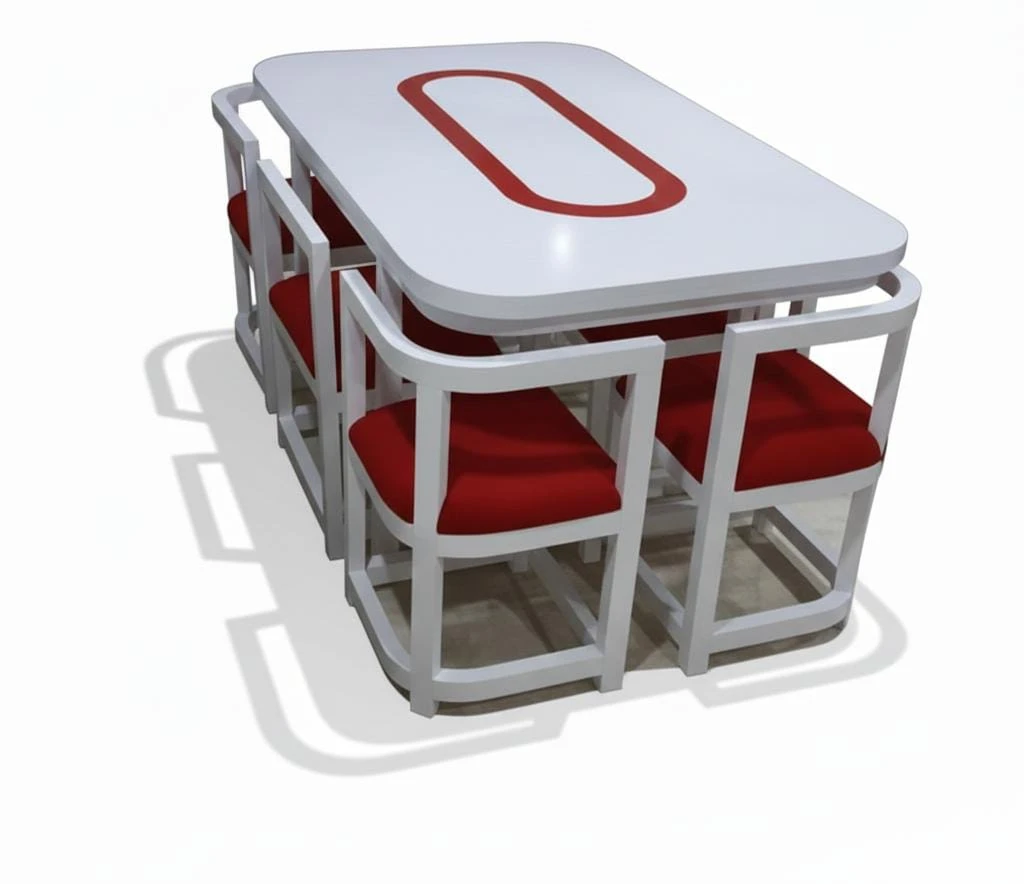 سفرة مودرن متداخلة 6 كراسي