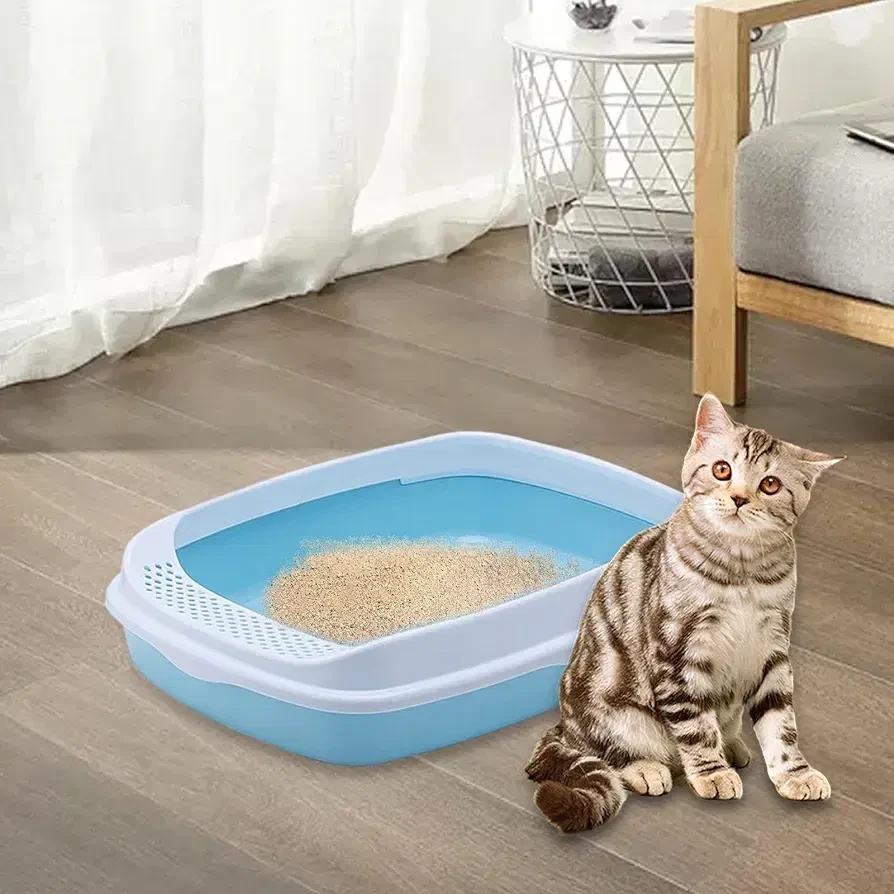 Medium sand box in clear colors for pet cats