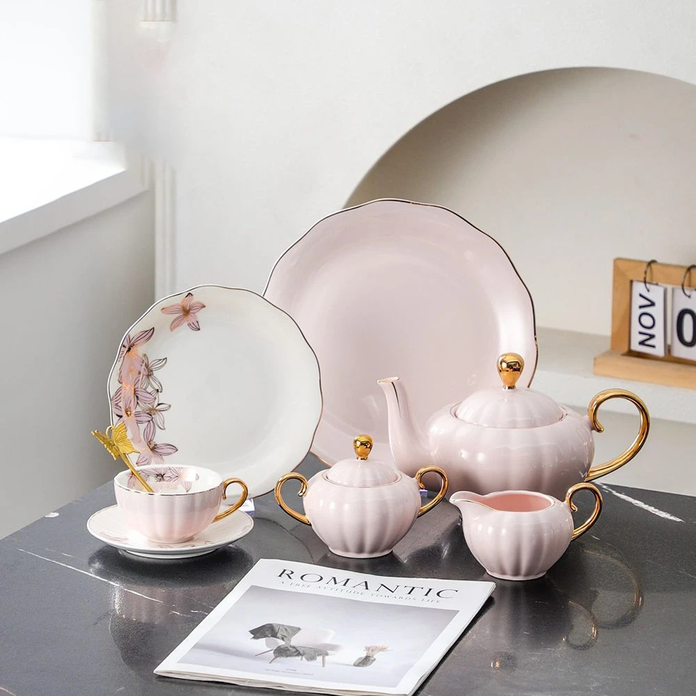 طقم شاى و جاتو 30 قطعه – Pumpkin Pink