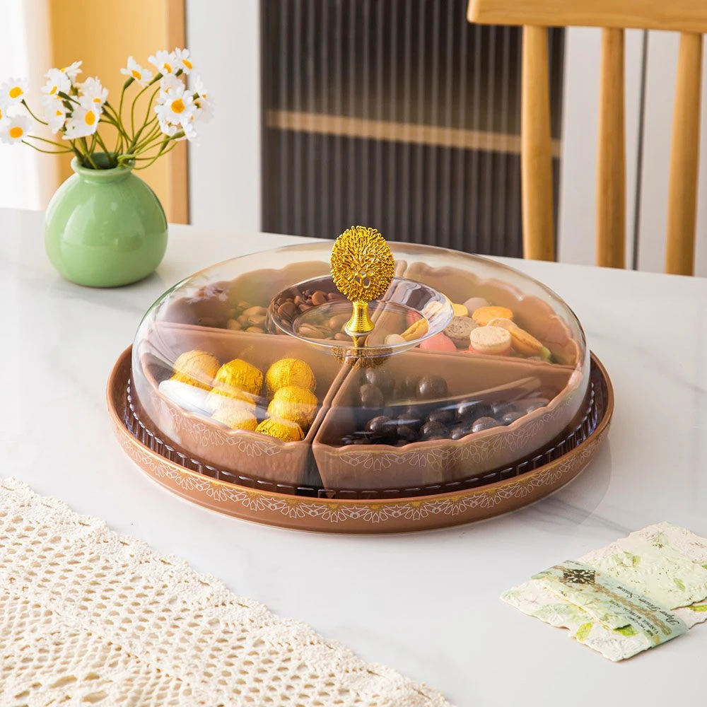 طبق مقسم 4 قطعه بالصينيه – Andalous Design – Metallic Brown