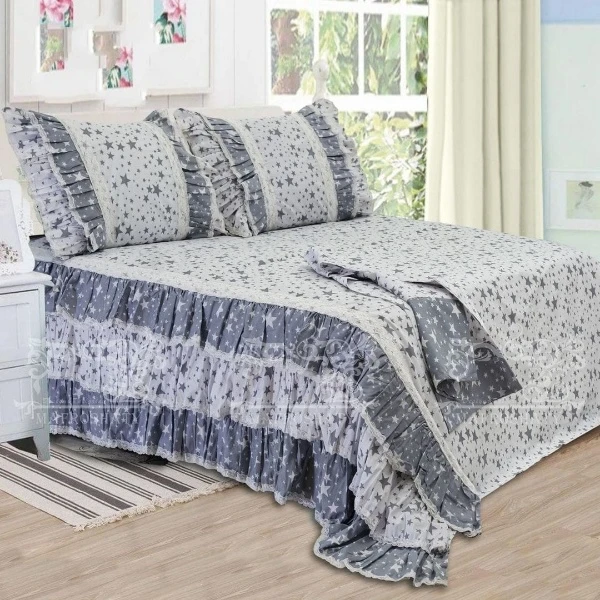 طقم ملايه سرير كبير كرانيش مكون من 4 قطعه 1 ملايه 280*240 قطن خامه عاليه