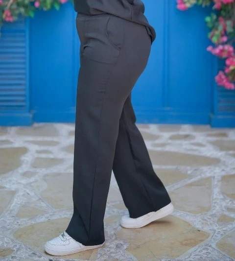 بنطلون روزالين وايد ليج لون اسود