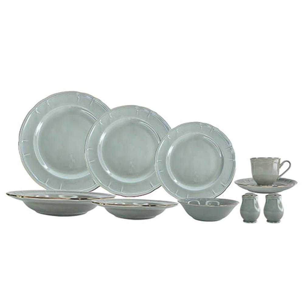 طقم عشاء 40 قطعه اخضر مدهب – 1729E – Noritake