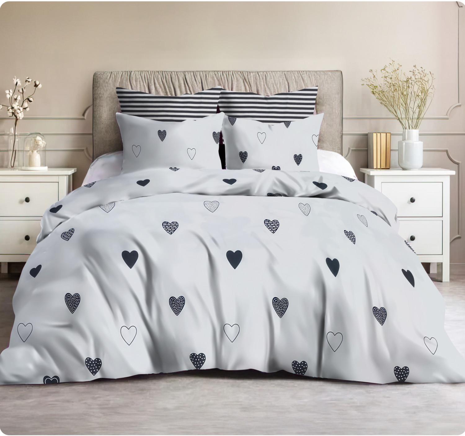 طقم  سريراطفال مقاس كبير - قطن تركى -عدد2 ملاية 200*240 سم- 2كيس مخدده 120*45 سم -2كيس خدادية 52*72 سم، متعدد