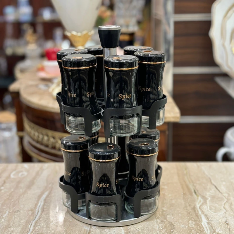 طقم توابل دوار – 12 قطعه