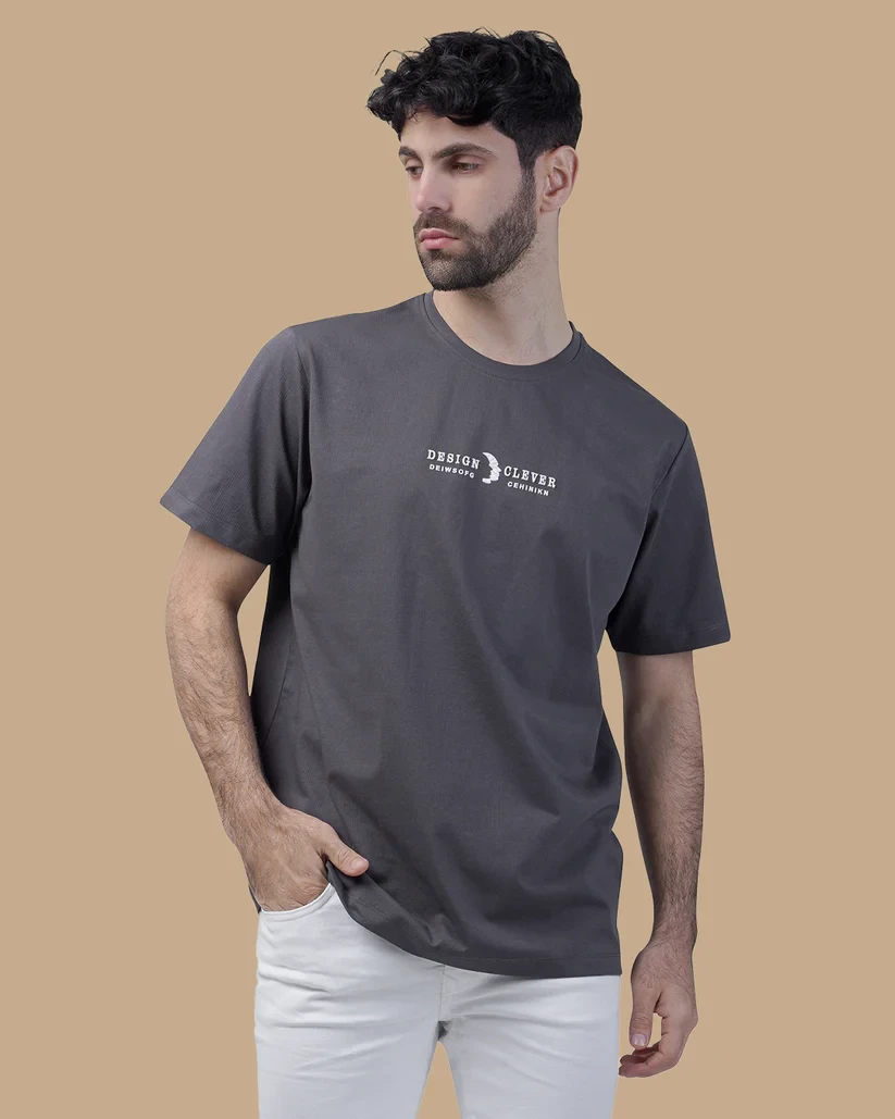 تيشرت رجالي Dark Gray Cotton T-shirt