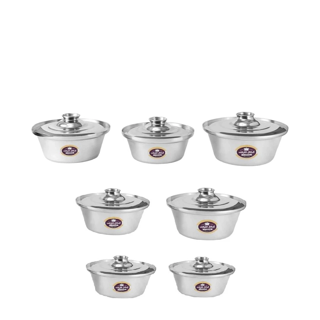 18/22/24/26/28/30/32 طقم حلل شاورما ألومنيوم إيفال 7 قطع توب