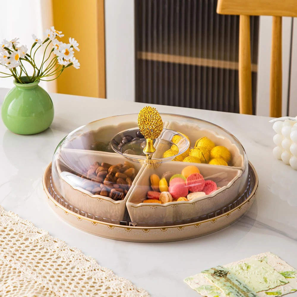 طبق مقسم 4 قطعه بالصينيه – Andalous Design – Biege