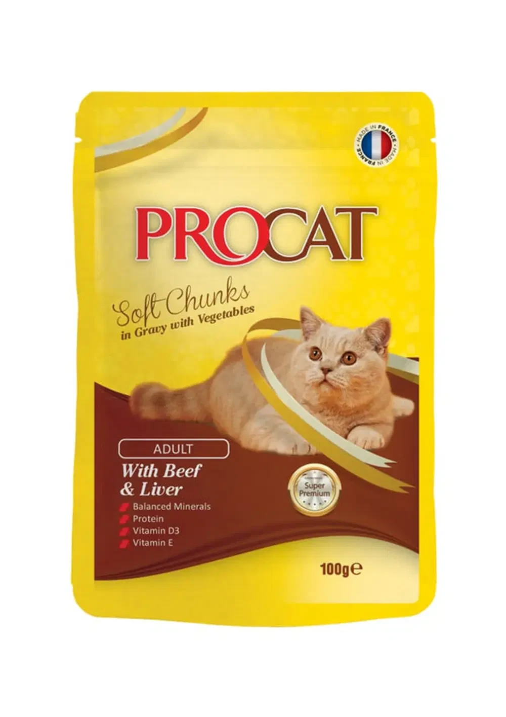 Pro Cat adult Beef&Liver in gravy vegetables 100ge