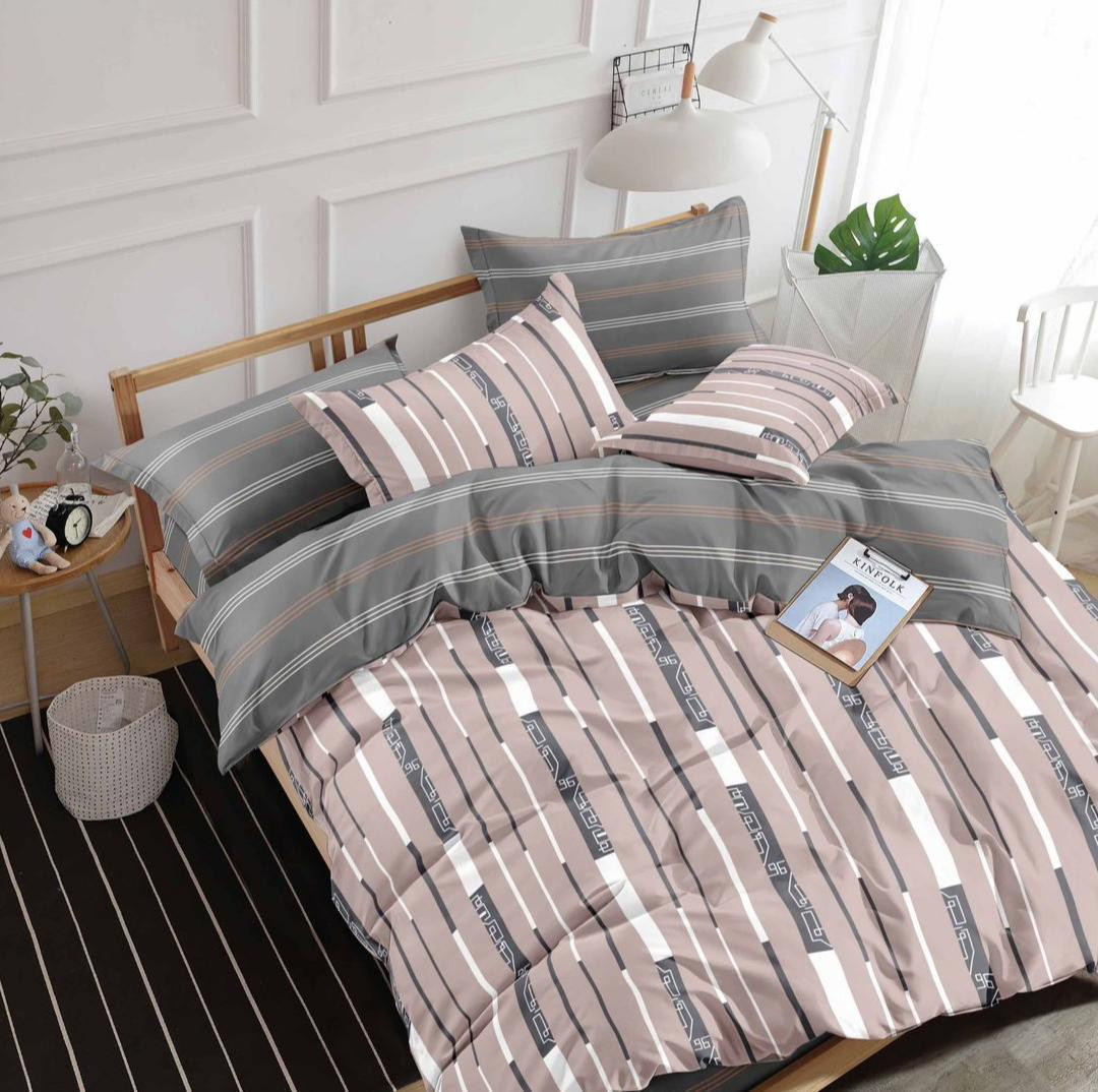 طقم ملايه 4 قطع  قطن عامريه نقى عالى الجوده ملايه 240x260 مع 1 غطاء مخده طويله 160 سم مع 2 غطاء خداديه 50x75