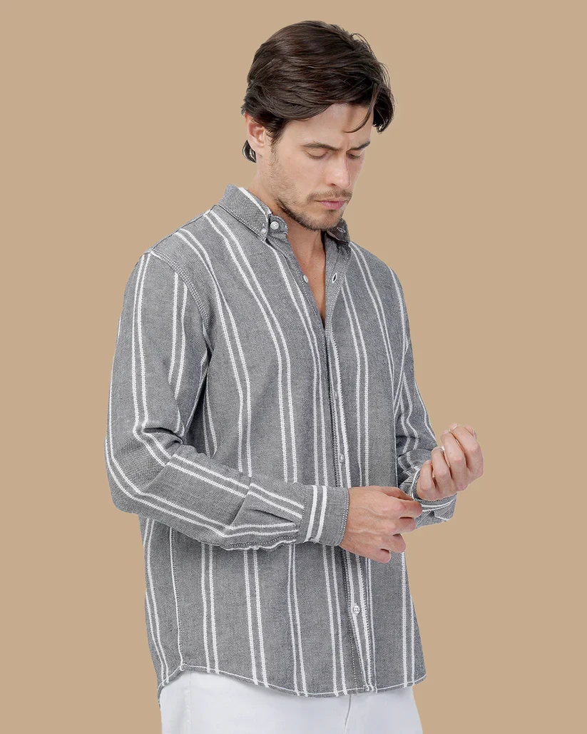 قميص  رجالي Black Cotton shirt