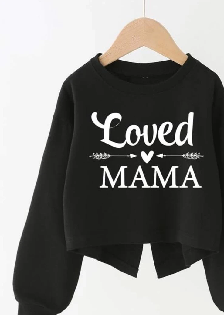 letter Graphic slit black Sweatshirt