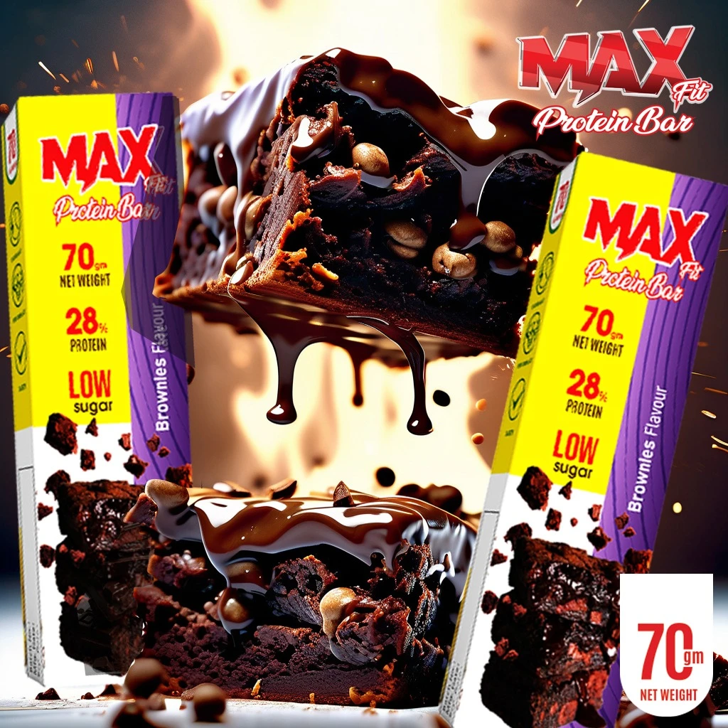 بار بروتين  براونيز 70 جرام من max fit